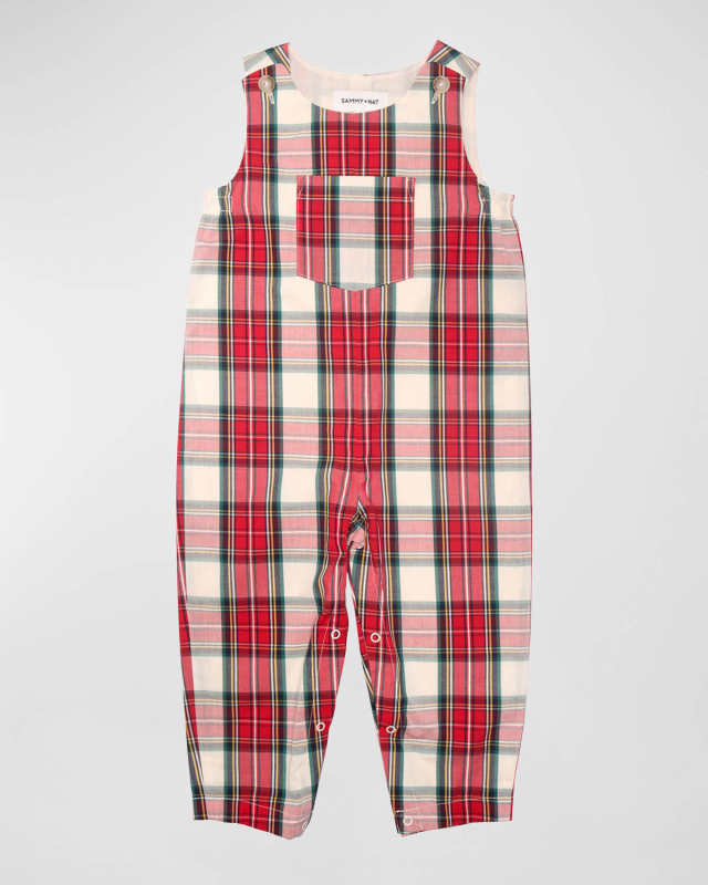 Kid's James Holiday Tartan Coverall, Size Newborn-24
